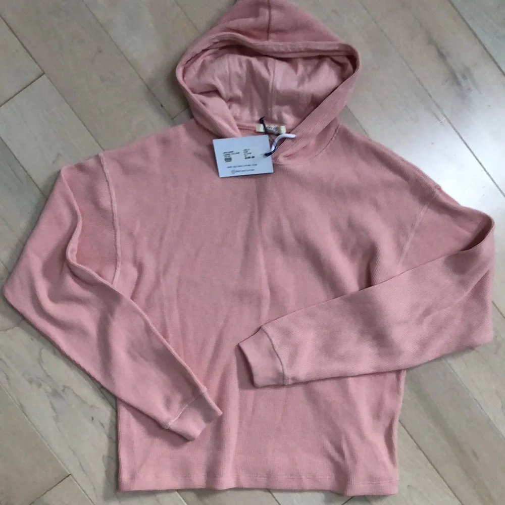 Leallo waffle cotton stretch hoodie sweatshirt - Picture 1 of 9